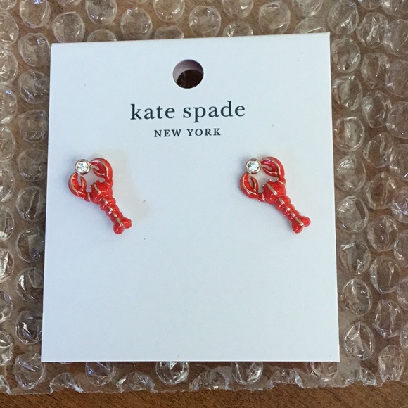 Kate Spade love lobster stud earrings NWT